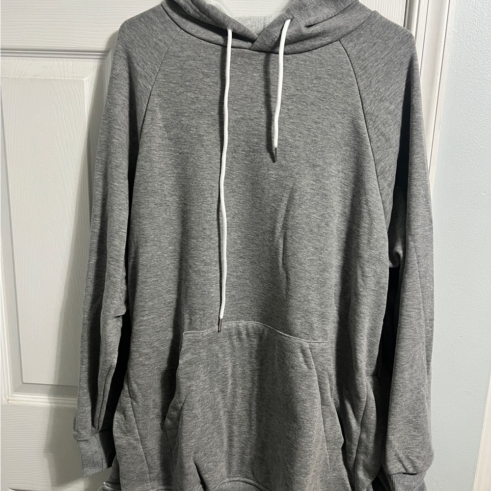 Warmy Oversized Hoodie Dress- Gray
